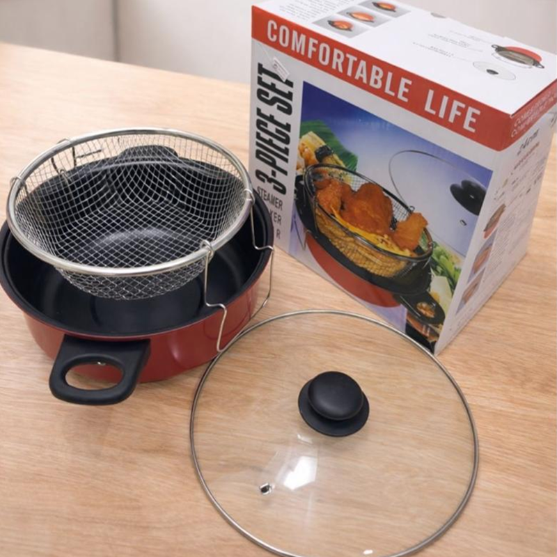 3-piece set multi-functional deep fryer